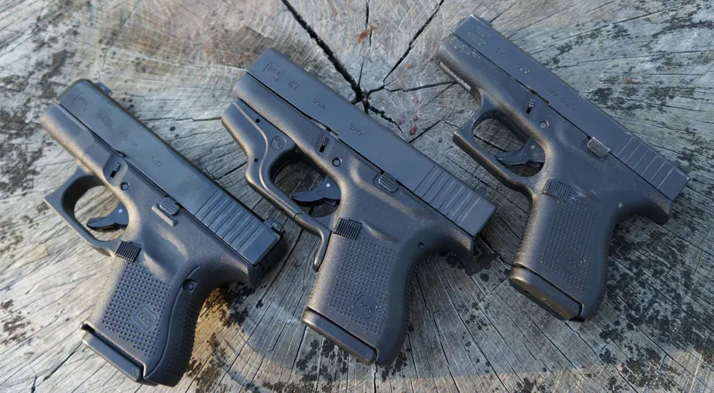 glock 43 vs glock 26 vs glock 42 pistols