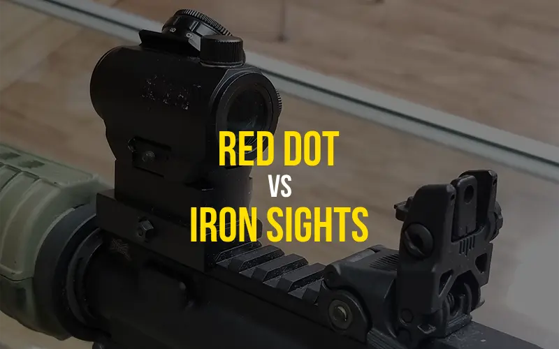 red dot vs iron sights on rifle