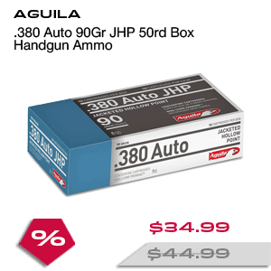 AGUILA .380 Auto 90Gr JHP 50rd Box Handgun Ammo (1E802112)