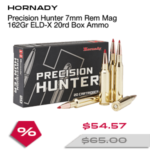 HORNADY Precision Hunter 7mm Rem Mag 162Gr ELD-X 20rd Box Ammo (80636)
