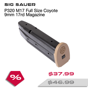 SIG SAUER P320 M17 Full Size Coyote 9mm 17rd Magazine (MAG-MOD-F-9-17-COY)