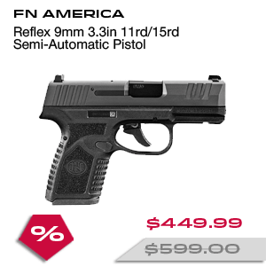 FN AMERICA Reflex 9mm 3.3in 11rd/15rd Semi-Automatic Pistol (66-101408)