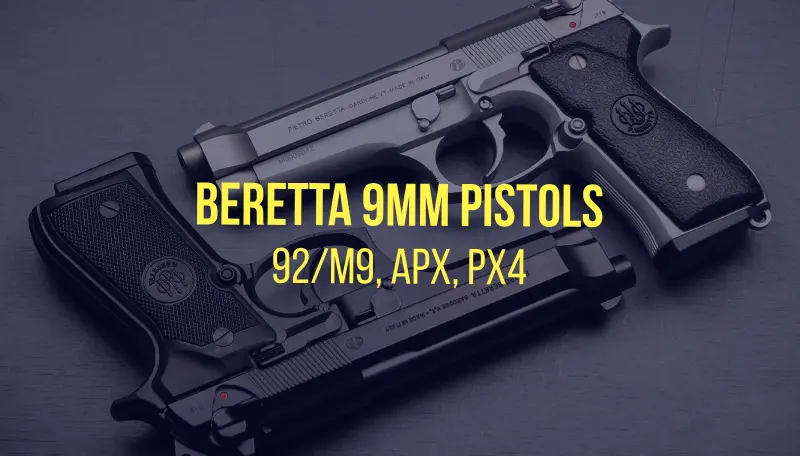 beretta-9mm-pistols 92 m9 px4 apx