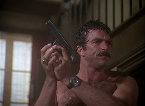 Thomas Magnum holding his Colt 1911 series 70 Government