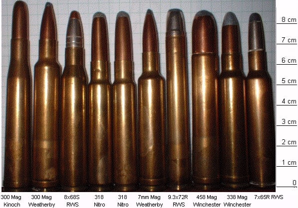 300 Mag 8x68 318 Nitro 7mm Mag 9,3x72R 458 Mag 338 Mag 7x65R