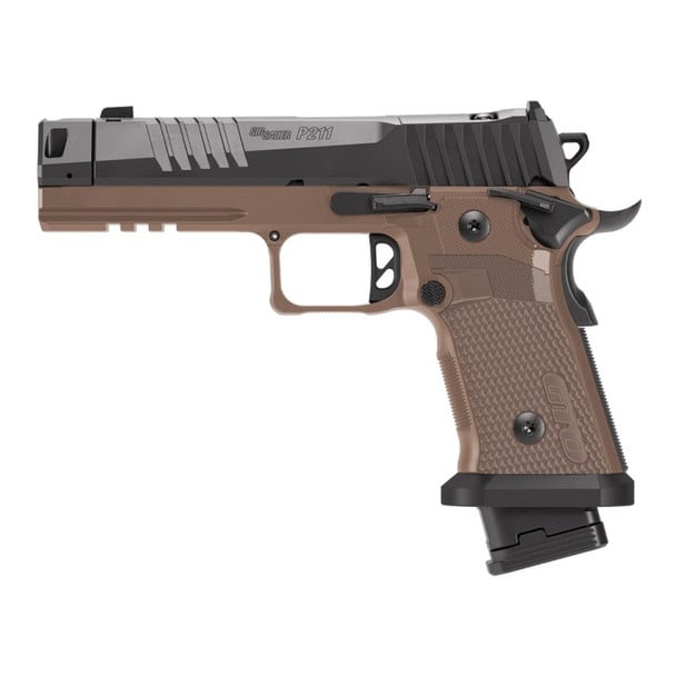 SIG SAUER P211-GTO Combat 9mm 4.4in 1x23rd/2x21rd Coyote Brown Single Action Pistol